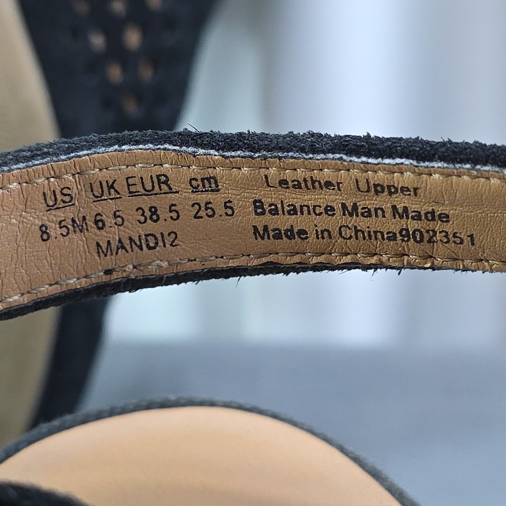 Franco Sarto MANDI2 Open Toe Heeled Mule Sandal 8.5 Black Mesh Slingback Leather - Picture 7 of 7